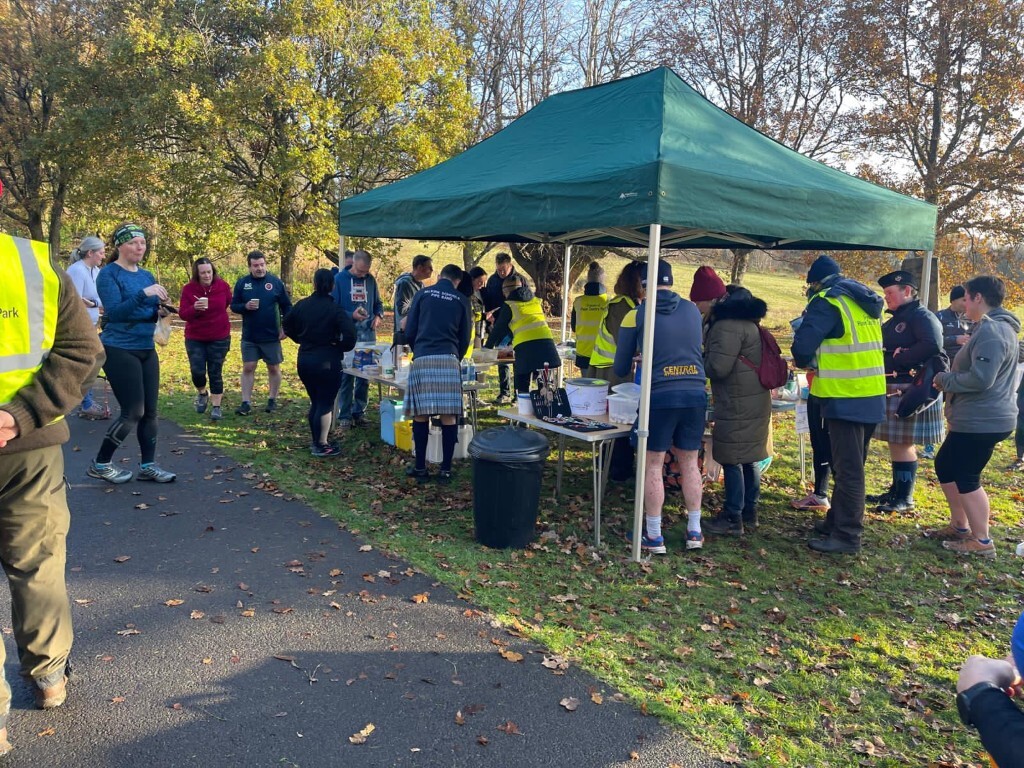 Manning a sales stall at a ParkRun event